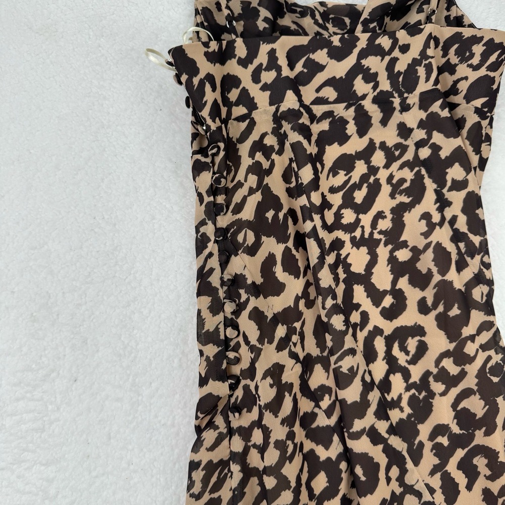 NWT Nicholas Kamila Ruffle Cowl Gown Leopard Print Ruffle Maxi Dress Sz 4 - Picture 15 of 15